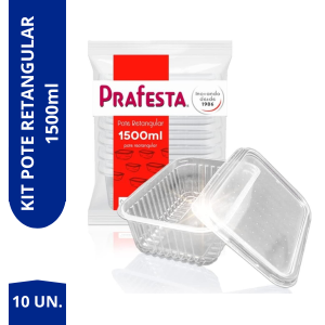 Pote Descartável 1500ml Microondas Freezer Marmita Fit 10un Cor Transparente
